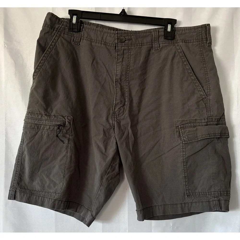 Denizen From Levi's Men's Gray Cargo Shorts, Textured Workwear 36 X 9